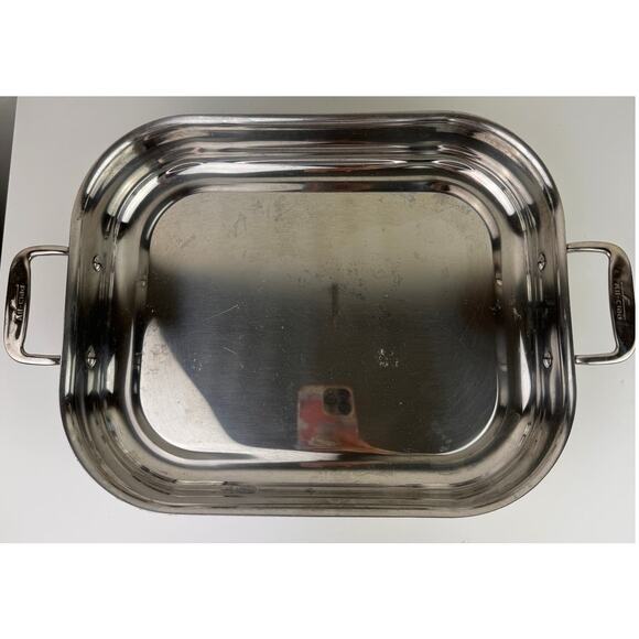 ALL-CLAD Stainless Steel Lasagna Roasting Pan 14x11" Oven to Table Cookware - Picture 1 of 7